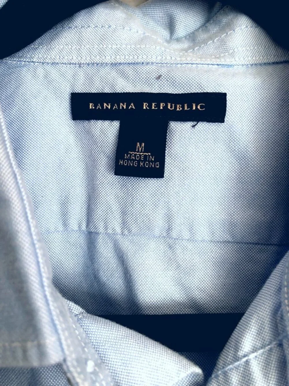 BANANA REPUBLIC- MENS BLUE LONG SLEEVE BUTTON DOWN COTTON SHIRT SIZE MEDIUM